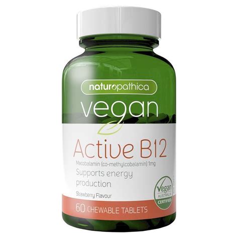 Naturopathica Vegan Active B12 60 Chewable Tablets .